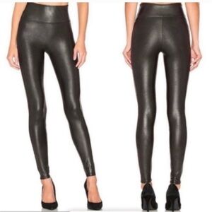 SPANX Faux Leather High-Rise Jeggings - Black